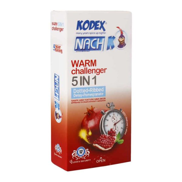 کاندوم کدکس مدل Warm Challenger 5in1 بسته 12 عددی