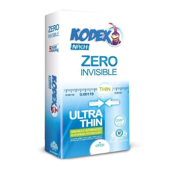 کاندوم کدکس مدل Zero Invisible بسته 12 عددی